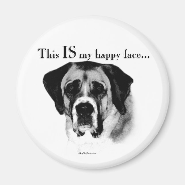 Saint Bernard Happy Face Magnet (Vorne)