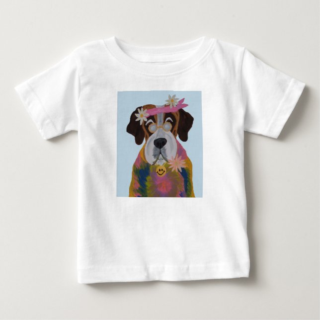 Saint Bernard Hippie Baby T-shirt (Vorderseite)
