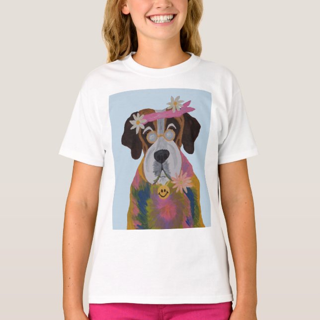 Saint Bernard Hippie T-Shirt (Vorderseite)