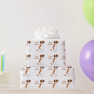 Saint Bernard Hund Design Geburtstag Geschenkpapier