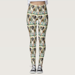 Saint Bernard Hund mit Ostereiern Urlaub Leggings