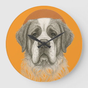 Saint-Bernard-Hund-Wanduhr Große Wanduhr