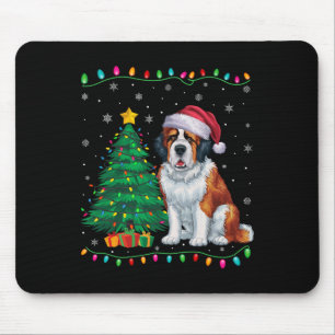 Saint Bernard Hund Weihnachtsmannmütze Männer Frau Mousepad