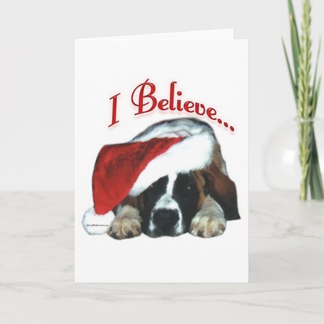 Saint Bernard I glaube Feiertagskarte (Vorderseite)