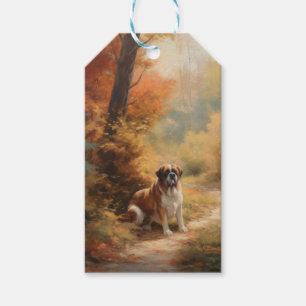 Saint Bernard im Herbst Leaves Fall Inspiriert Geschenkanhänger