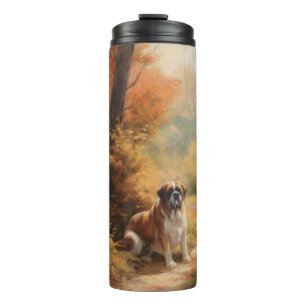 Saint Bernard im Herbst Leaves Fall Inspiriert Thermosbecher