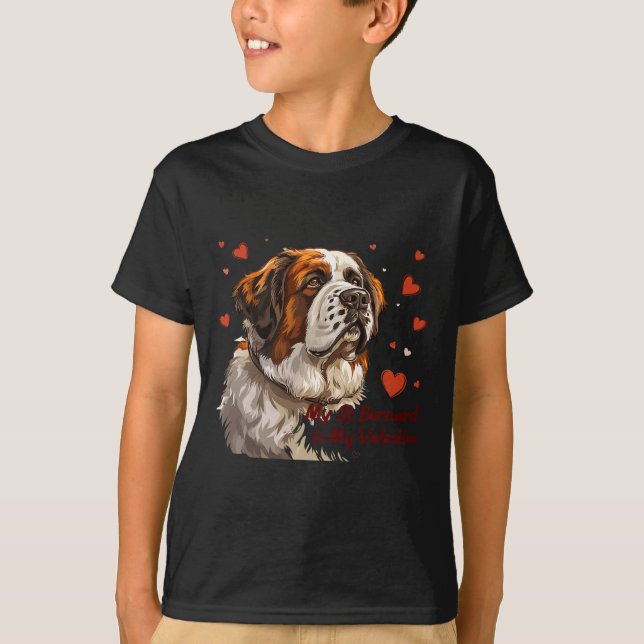 Saint Bernard ist mein Niedlicher Hundebesitzer Va T-Shirt (Vorderseite)