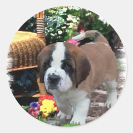 Saint Bernard Kunstgeschenke Runder Aufkleber