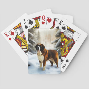 Saint Bernard Lassen Sie es Schnee Weihnachten Spielkarten