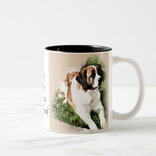 Saint Bernard Lovers Geschenke Zweifarbige Tasse (Rechts)