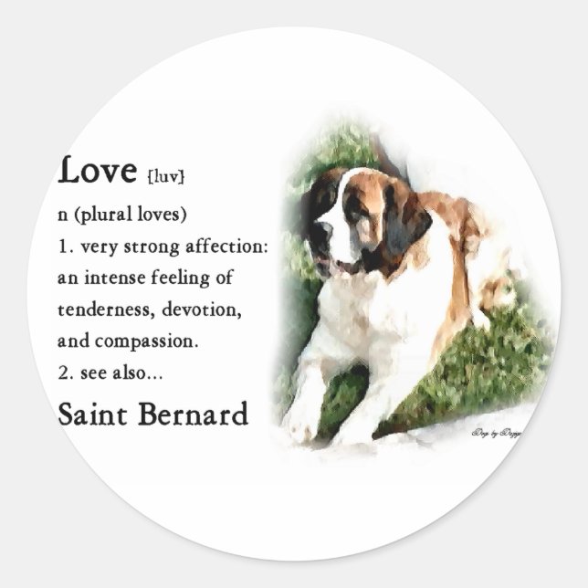 Saint Bernard Lovers Runder Aufkleber (Vorderseite)