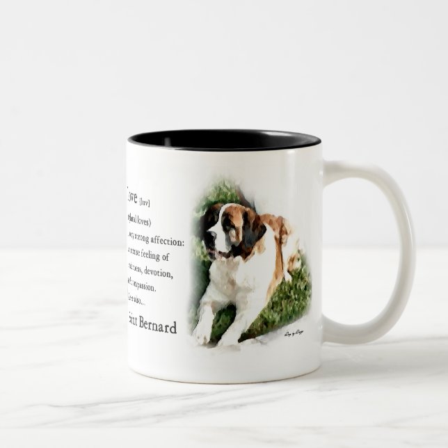 Saint Bernard Lovers Zweifarbige Tasse (Rechts)