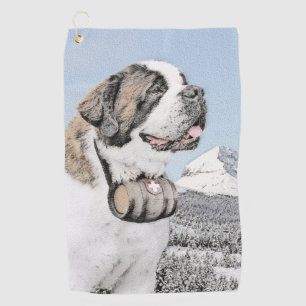 Saint Bernard Malerei - Niedliche Original Hunde K Golfhandtuch