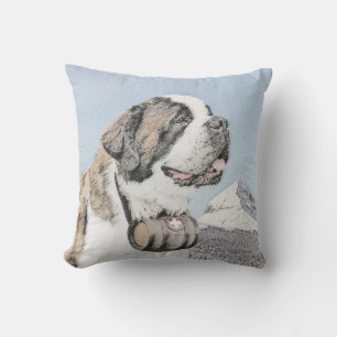 Saint Bernard Malerei - Niedliche Original Hunde K Kissen