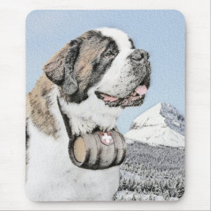Saint Bernard Malerei - Niedliche Original Hunde K Mousepad