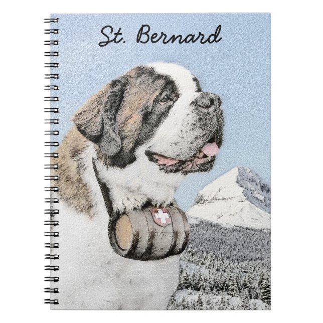 Saint Bernard Malerei - Niedliche Original Hunde K Notizblock (Vorderseite)