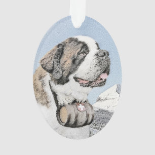 Saint Bernard Malerei - Niedliche Original Hunde K Ornament