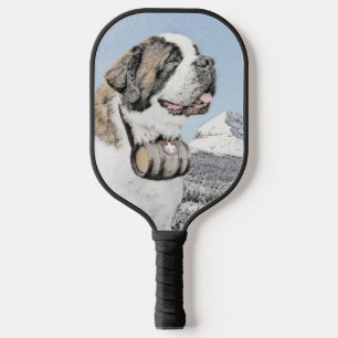Saint Bernard Malerei - Niedliche Original Hunde K Pickleball Schläger