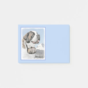 Saint Bernard Malerei - Niedliche Original Hunde K Post-it Klebezettel