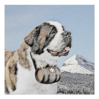 Saint Bernard Malerei - Niedliche Original Hunde K