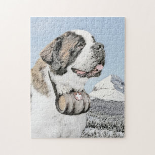 Saint Bernard Malerei - Niedliche Original Hunde K Puzzle
