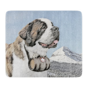 Saint Bernard Malerei - Niedliche Original Hunde K Schneidebrett