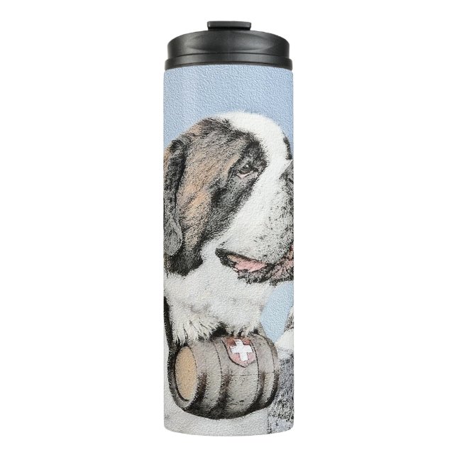 Saint Bernard Malerei - Niedliche Original Hunde K Thermosbecher (Vorderseite)