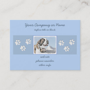 Saint Bernard Malerei - Niedliche Original Hunde K Visitenkarte
