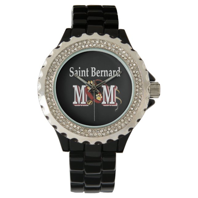 Saint Bernard Mama Geschenke Armbanduhr (Vorderseite)