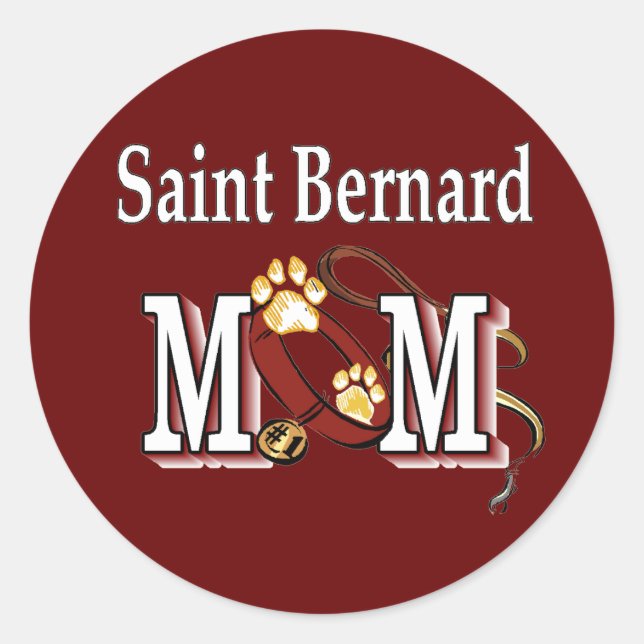 Saint Bernard MAMA Geschenke Runder Aufkleber (Vorderseite)