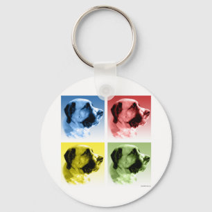 Saint Bernard Pop Art Schlüsselanhänger