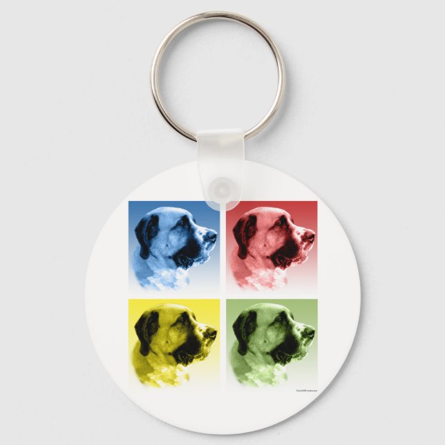 Saint Bernard Pop Art Schlüsselanhänger (Vorderseite)
