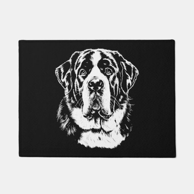 Saint Bernard Portrait Minimalistisch Apparel Fußmatte (Vorderseite)
