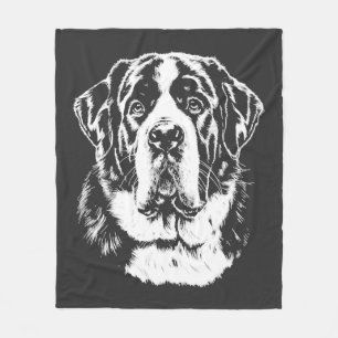 Saint Bernard-Porträt Minimalistische Kleidung Fleecedecke