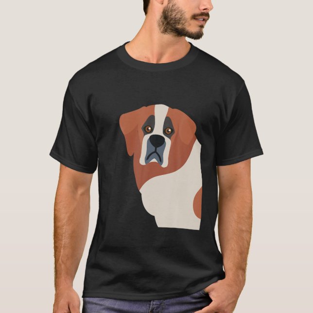 Saint Bernard Puppy Cartoon Süße Tier T-Shirt (Vorderseite)