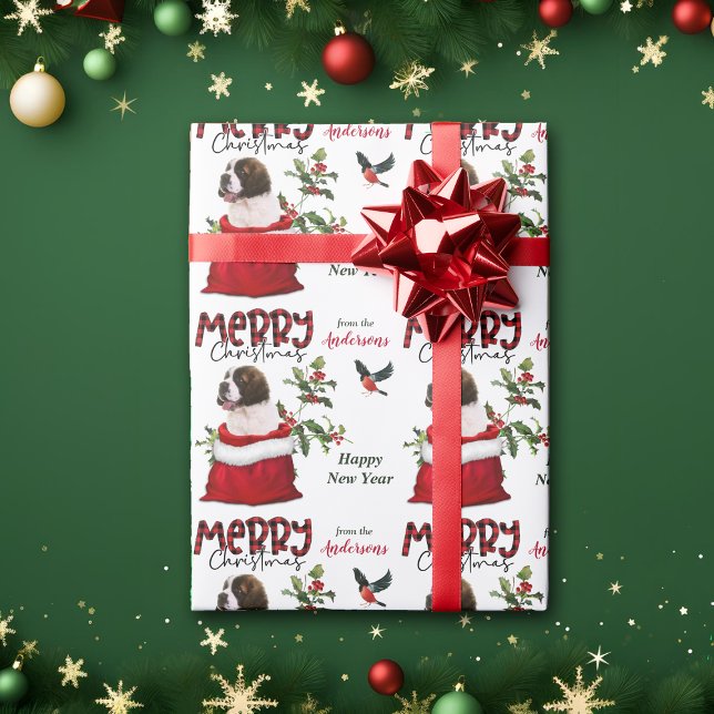 Saint Bernard Puppy Dog Weihnachtsgeschenk Geschenkpapier (Von Creator hochgeladen)