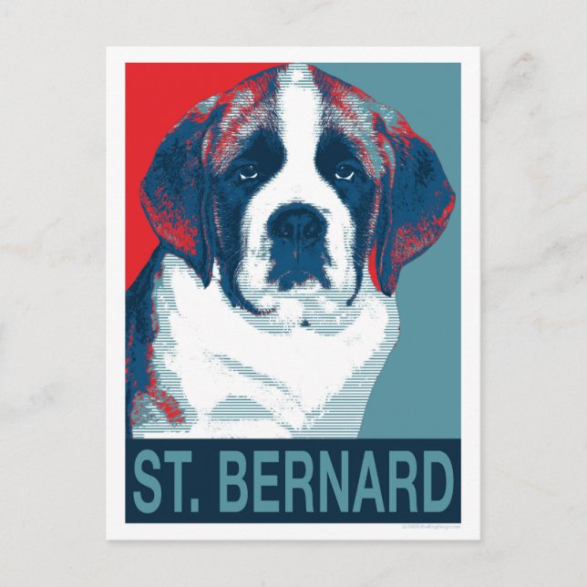 Saint Bernard Puppy Hope Political Parody Design Postkarte (Vorderseite)