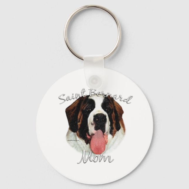 Saint Bernard (rau) Mama 2 Schlüsselanhänger (Vorderseite)