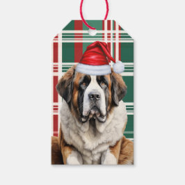 Saint Bernard Red Green Plaid Dog Lover Christmas Geschenkanhänger