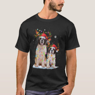 Saint Bernard Rentier Weihnachtsmann Hut Weihnacht T-Shirt