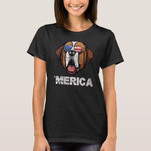 Saint Bernard Sonnenbrille American USA Flag 4. T-Shirt