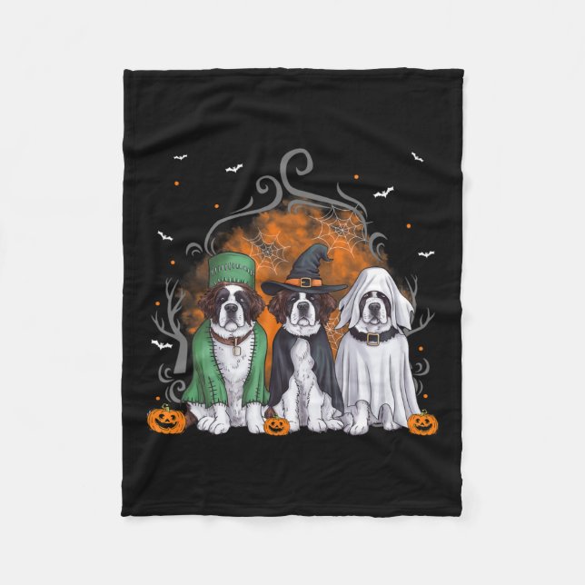 Saint Bernard St. Bernard Dog Halloween Ghost Cost Fleecedecke (Vorderseite)