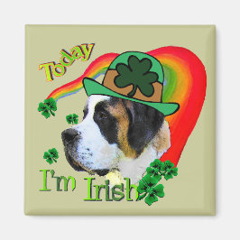 Saint Bernard St Patricks Day Magnet