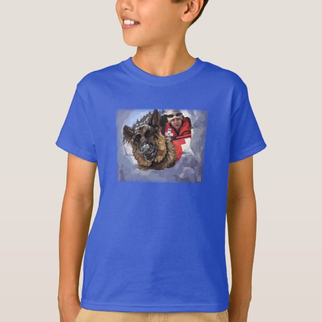 Saint Bernard Suche und Rettung Art T-Shirt (Vorderseite)