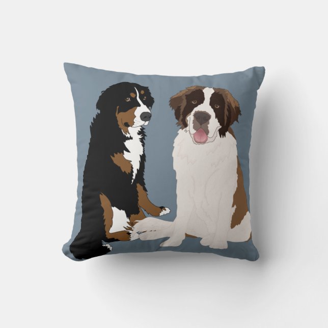 Saint Bernard und Berner Berghund Kissen (Vorderseite)