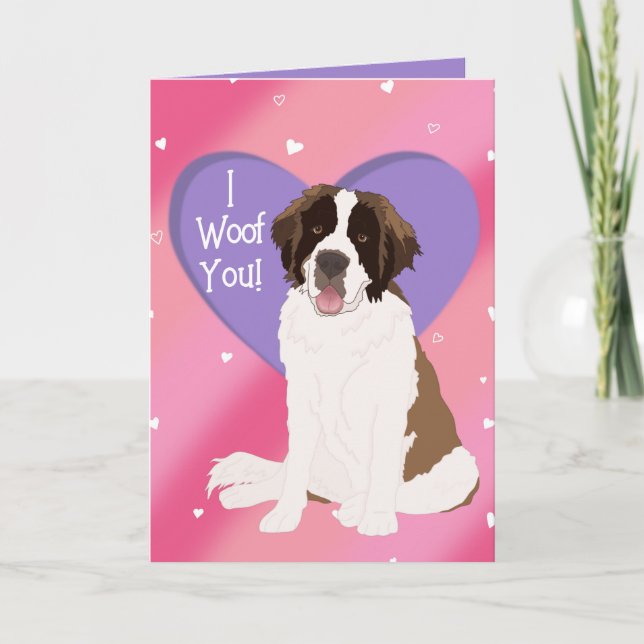 Saint Bernard Valentinstag Dankeskarte (Vorderseite)
