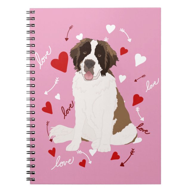 Saint Bernard Valentinstag Notizblock (Vorderseite)