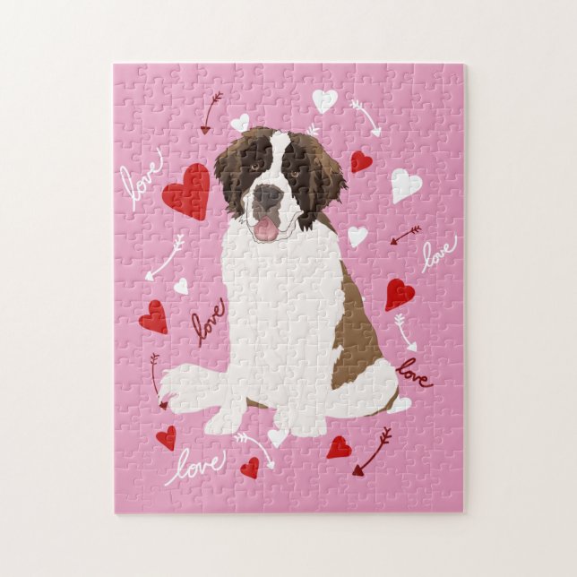 Saint Bernard Valentinstag Puzzle (Vertikal)