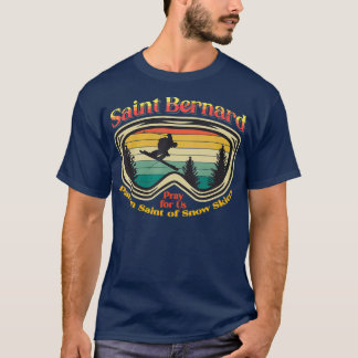 Saint Bernard Vintag Sunset Snow T-Shirt