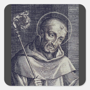 Saint Bernard von Clairvaux Quadratischer Aufkleber